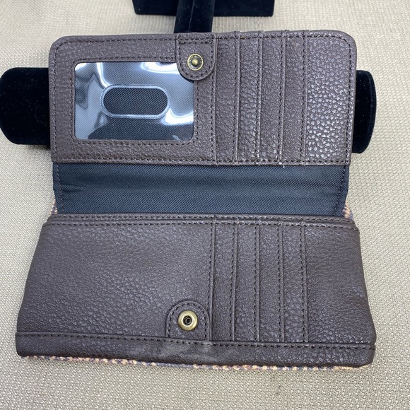 THE SAK BROWN BUFFALO CHECK WALLET & POUCH - Picture 6 of 8